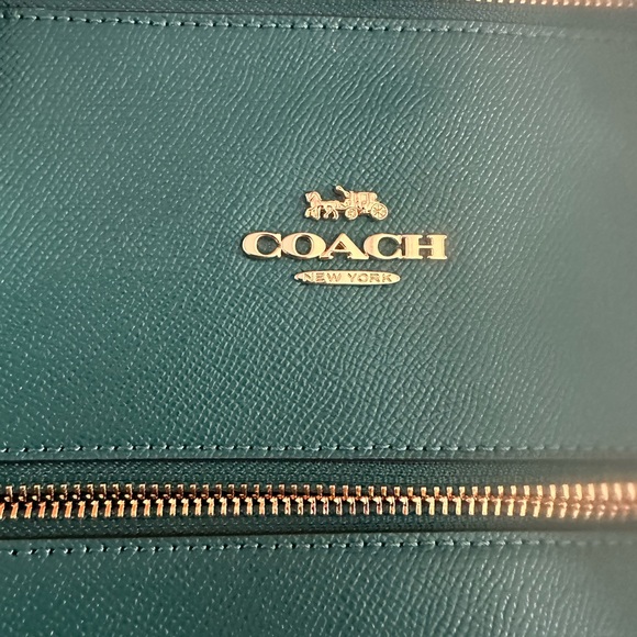 Coach Green Leather Tote Bag | Gold Hardware | Charm Included - Picture 6 of 7